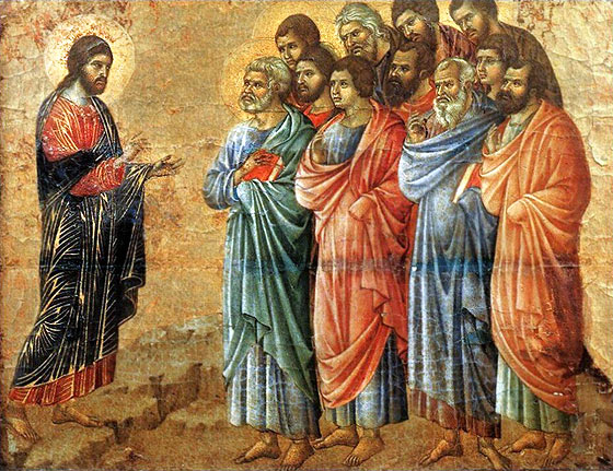 Duccio di Buoninsegna. L’Apparizione di Cristo sul monte della Galilea. Museo dell’Opera del duomo, Siena.